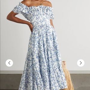 Agua By Agua Bendita Banana Off-The-Shoulder Printed Linen Dress